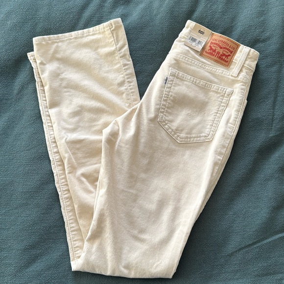 Levi's Denim - Levi’s 725 High Rise Bootcut Corduroy Pants Ivory Cream